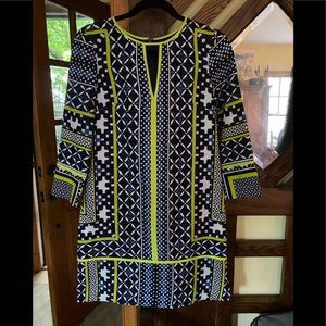 Vince Camuto Lite weight blue/ yellow dress 4